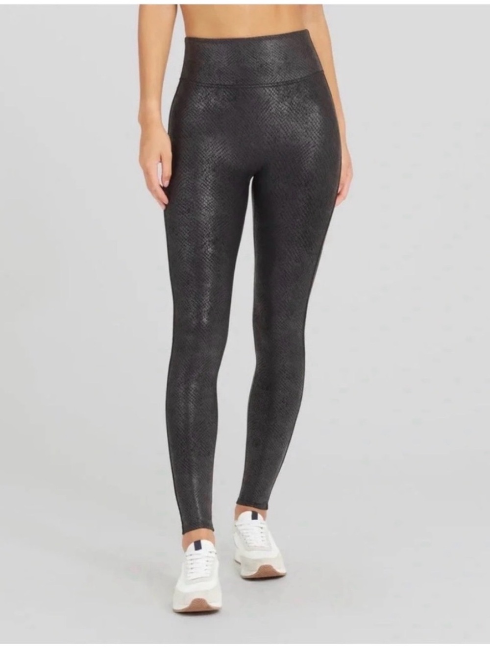 SPANX Black High-Rise Snakeskin Leggings
